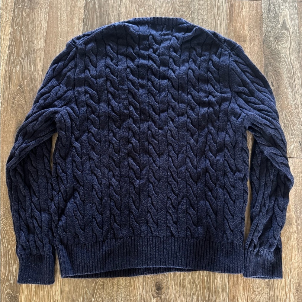 Polo by Ralph Lauren Dark Blue Cable Knit Sweater Size: XL - Picture 2 of 5